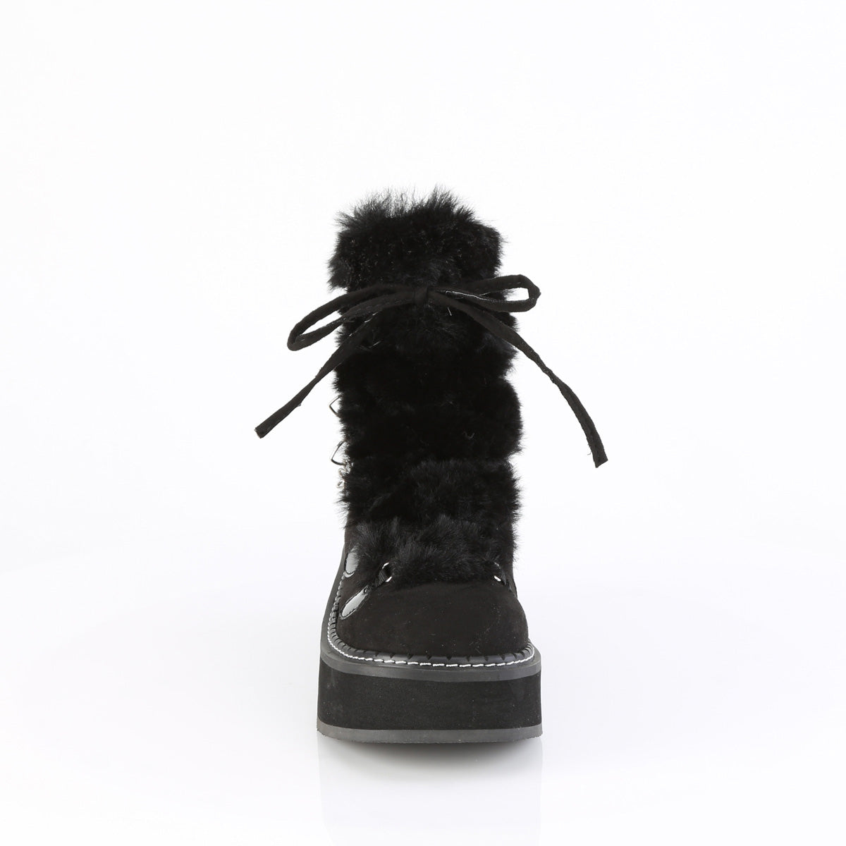 DemoniaCult EMILY-55 Blk Vegan Suede-Faux Fur