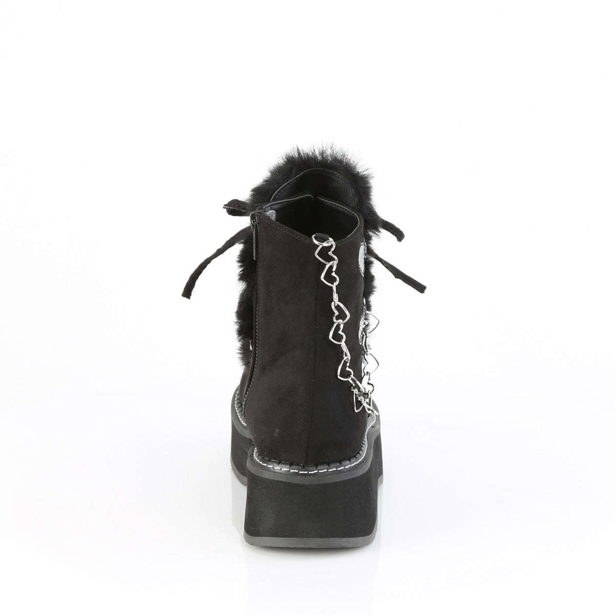 DemoniaCult EMILY-55 Blk Vegan Suede-Faux Fur