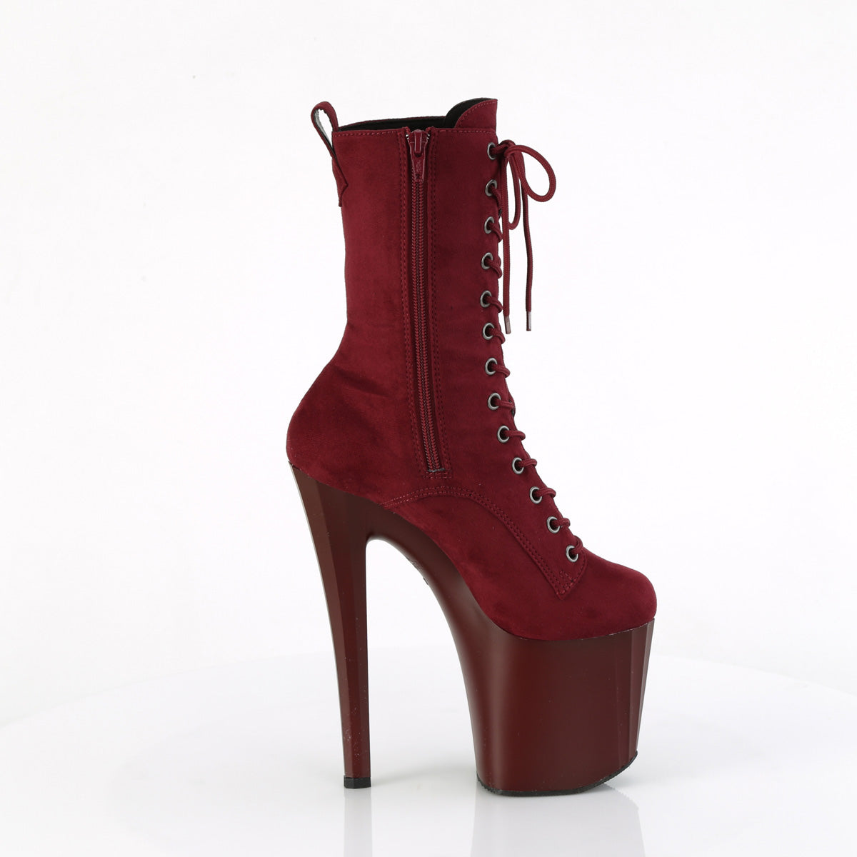 Pleaser ENCHANT-1040 Burgundy Faux Suede/Burgundy Matte
