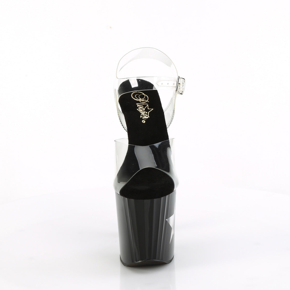 Pleaser ENCHANT-708LT-STAR Clr/Blk-Slv Glitter