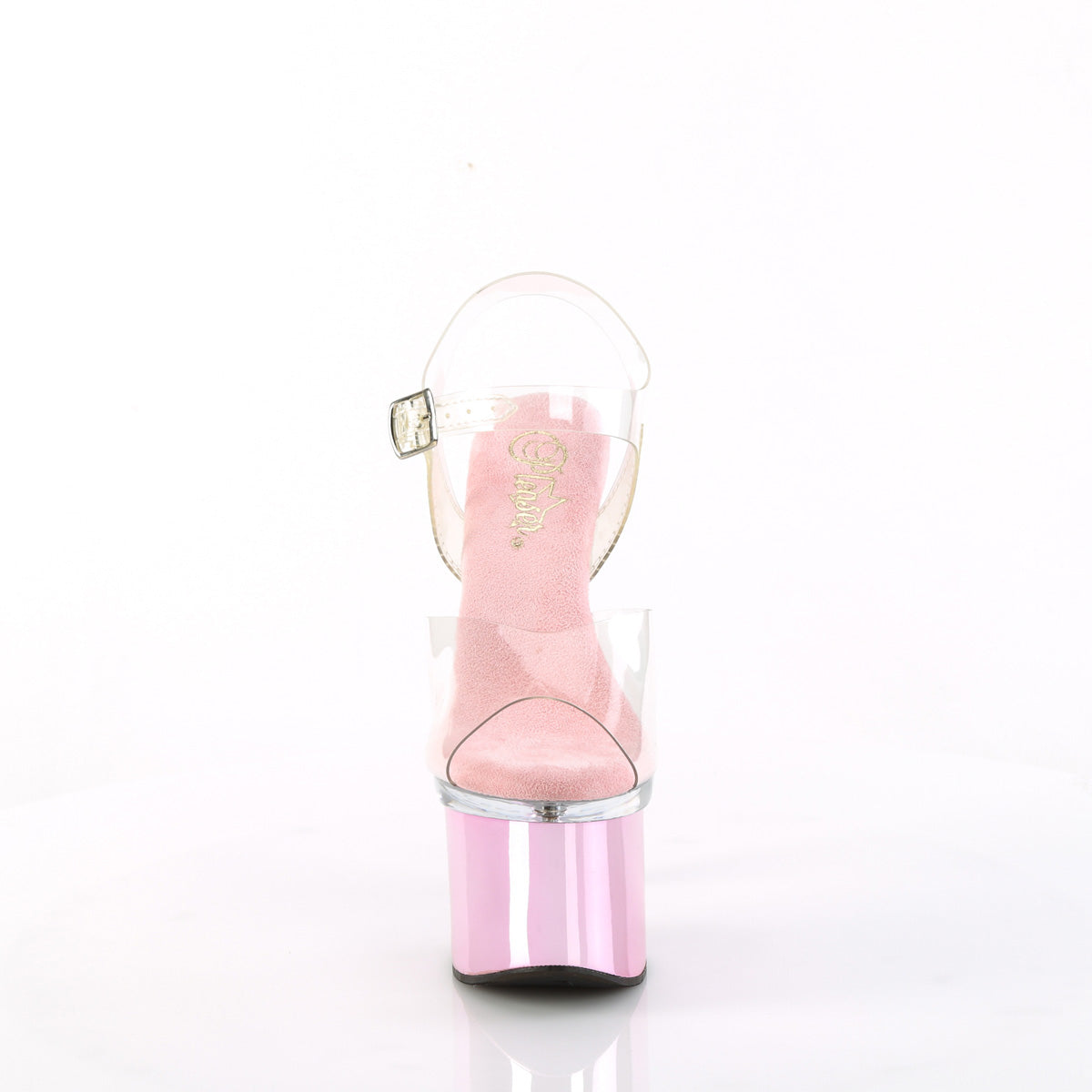 Pleaser Sandals ESTEEM-708 Clr/Clr-B. Pink Chrome