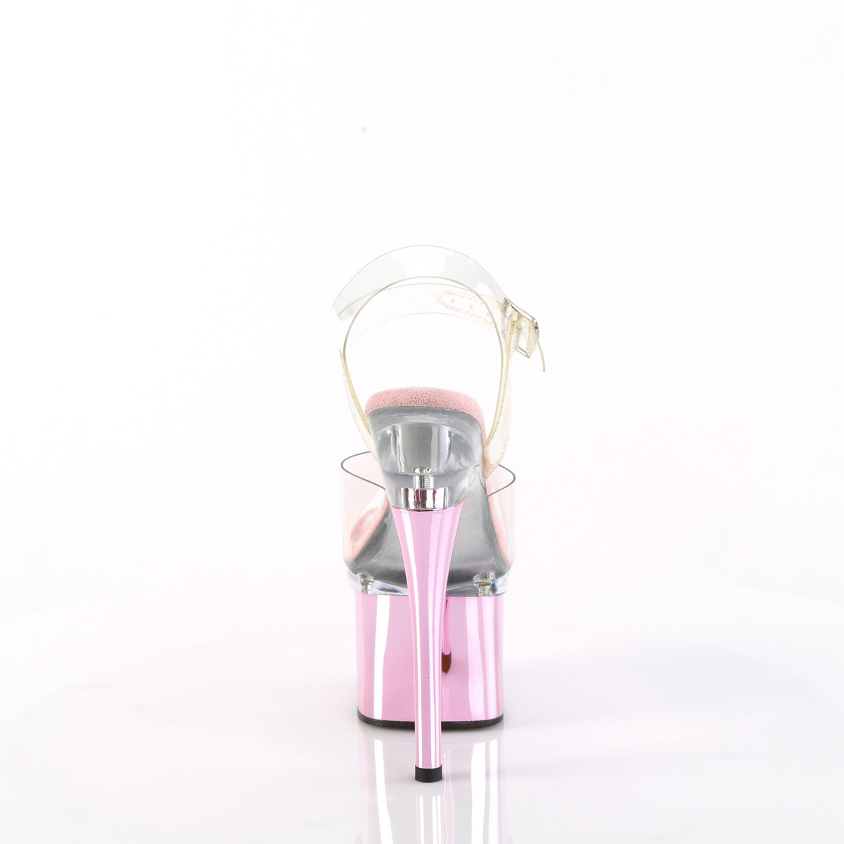 Pleaser Sandals ESTEEM-708 Clr/Clr-B. Pink Chrome