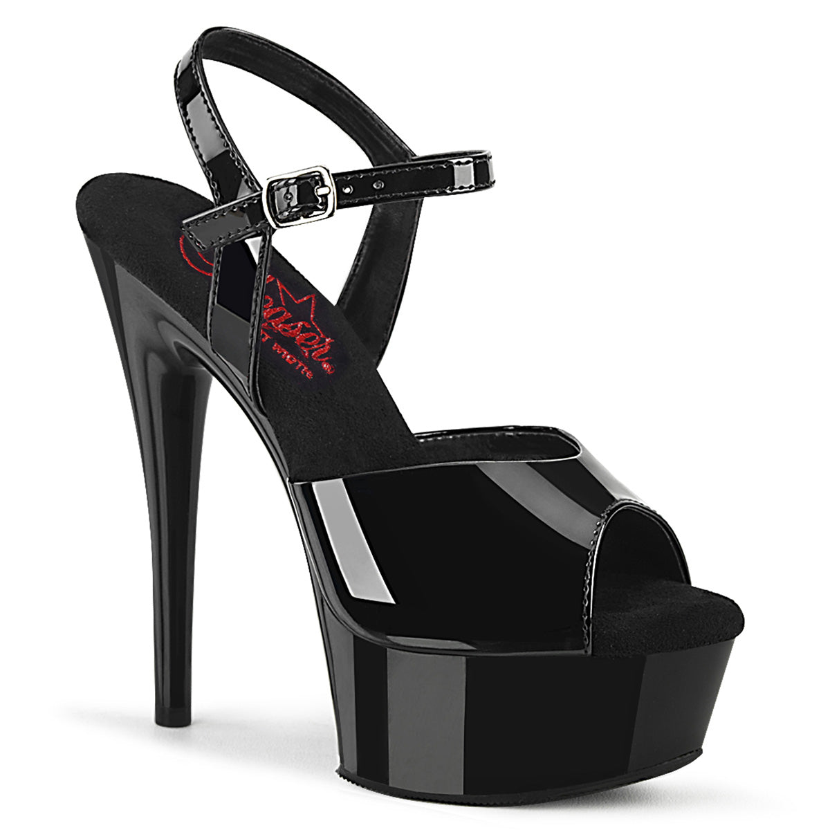 Pleaser Des sandales EXCITE-609 BLK PAT / BLK