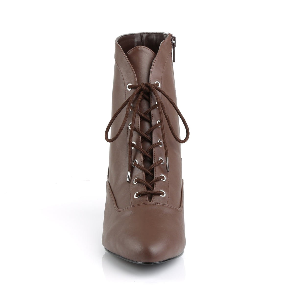 Pleaser Pink Label Womens Ankle Boots FAB-1005 Brown Faux Leather