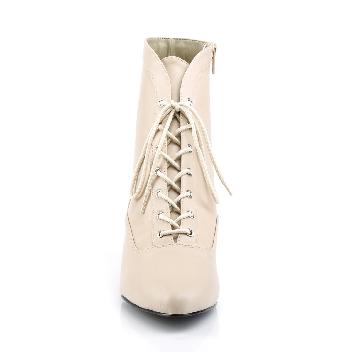 Pleaser Pink Label Bottines pour femmes FAB-1005 Crème Faux Cuir