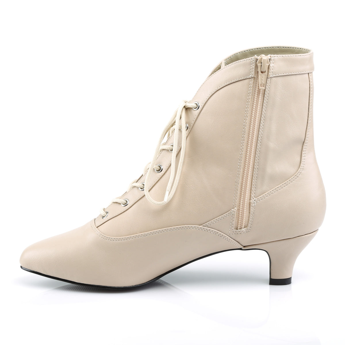 Pleaser Pink Label Bottines pour femmes FAB-1005 Crème Faux Cuir
