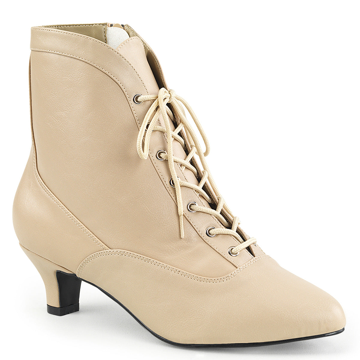 Pleaser Pink Label Bottines pour femmes FAB-1005 Crème Faux Cuir