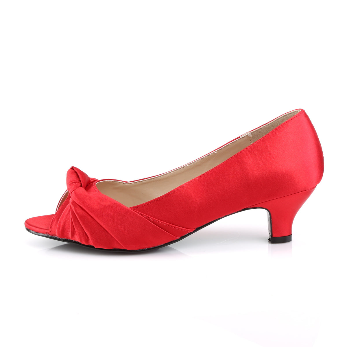 Pleaser Pink Label Womens Pumps FAB-422 Red Satin