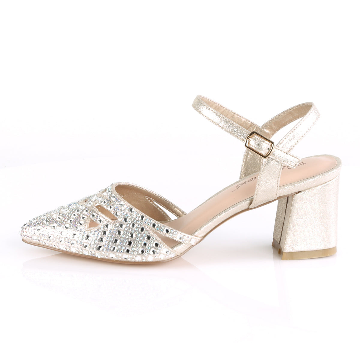 Fabulicious Pompes pour femmes FAYE-06 Tissu chatoyant champagne