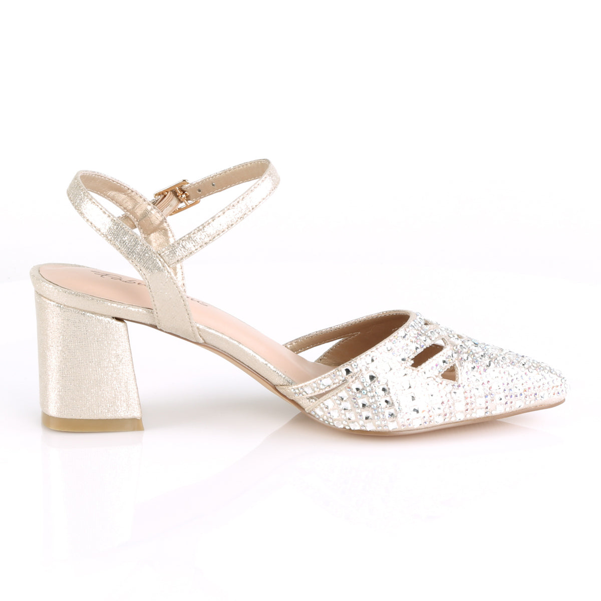Fabulicious Pompes pour femmes FAYE-06 Tissu chatoyant champagne