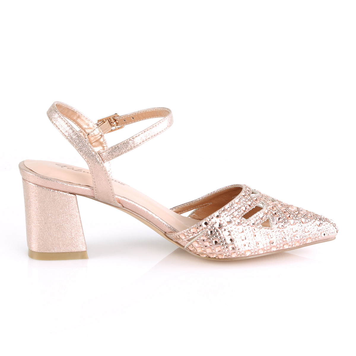 Fabulicious Pompes pour femmes FAYE-06 Tissu chatoyant or rose