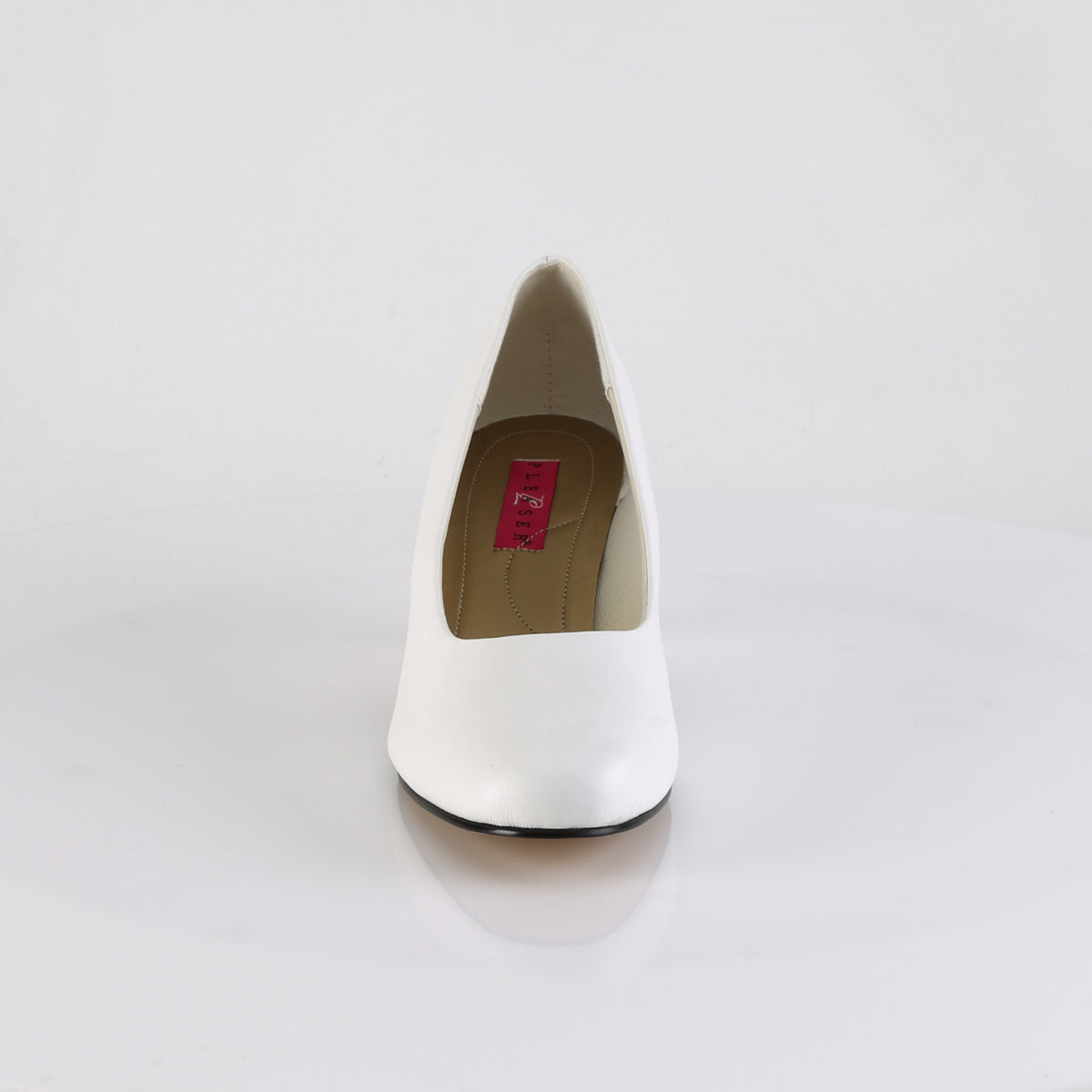 Pleaser Pink Label Womens Pumps FEFE-01 Wht Faux Leather