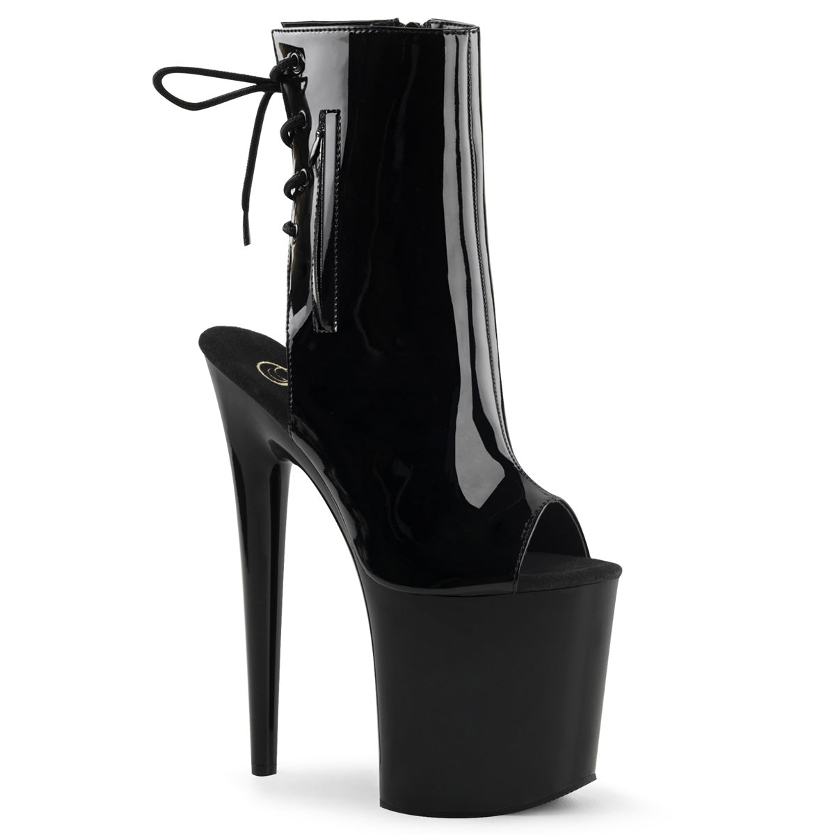 Pleaser Bottines pour femmes FLAMINGO-1018 BLK PAT / BLK