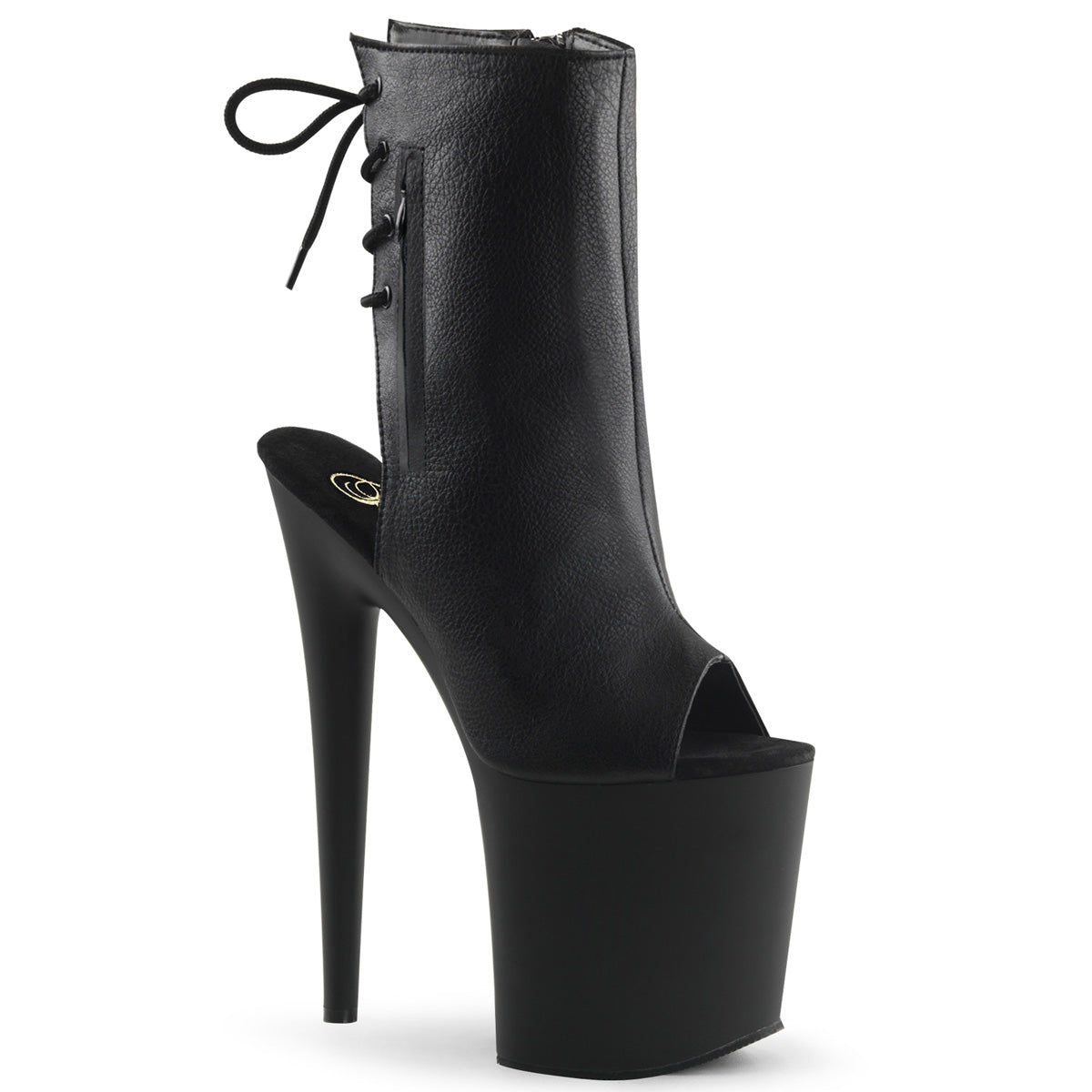 Pleaser Bottines pour femmes FLAMINGO-1018 BLK FAUX CUIR / BLK MATTE