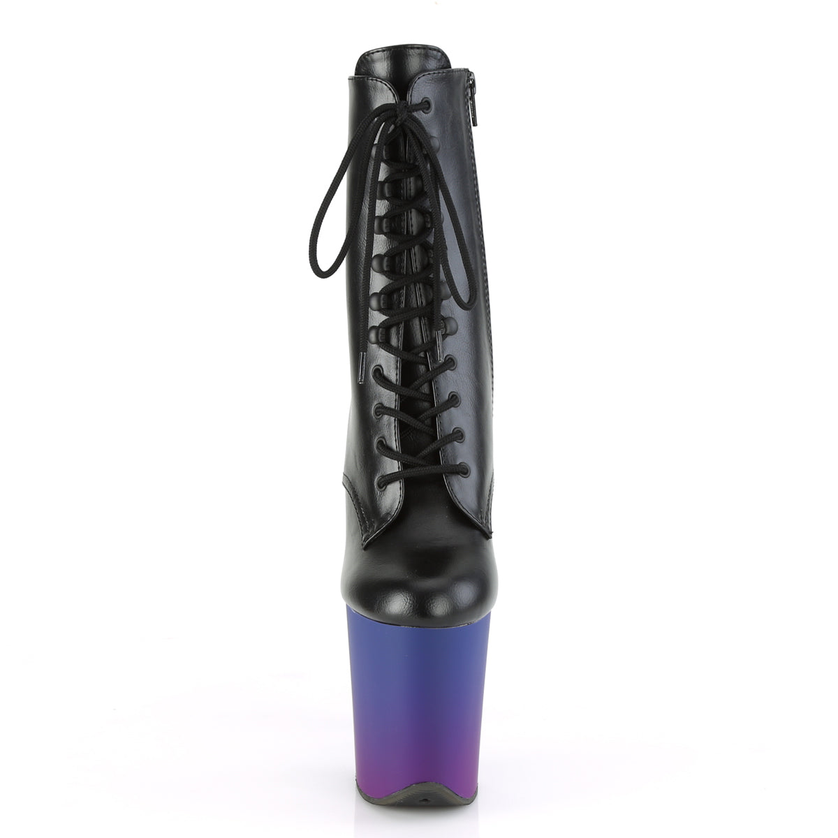 Pleaser Bottines pour femmes FLAMINGO-1020bp Blk Faux Cuir / Blue-Purple Ombre