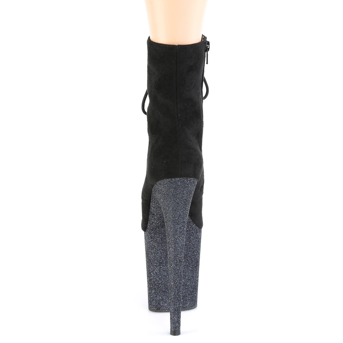 Pleaser Bottines pour femmes FLAMINGO-1020FSMG BLK FAUX SUDE / BLK MULTI MINI GLITTER