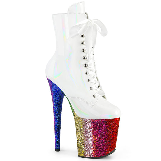 Pleaser   FLAMINGO-1020hg wht holo pat /Rainbow Briller