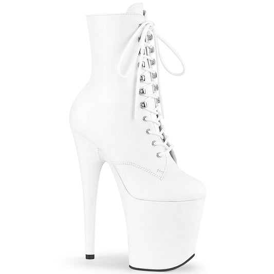 Pleaser Bottines pour femmes FLAMINGO-1020LWRW WHT Cuir / WHT Cuir