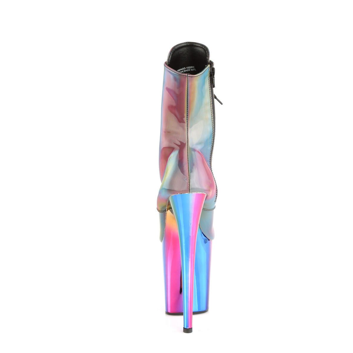 Pleaser Bottines pour femmes FLAMINGO-1020rc Rainbow Réfléchissant/Rainbow Chrome