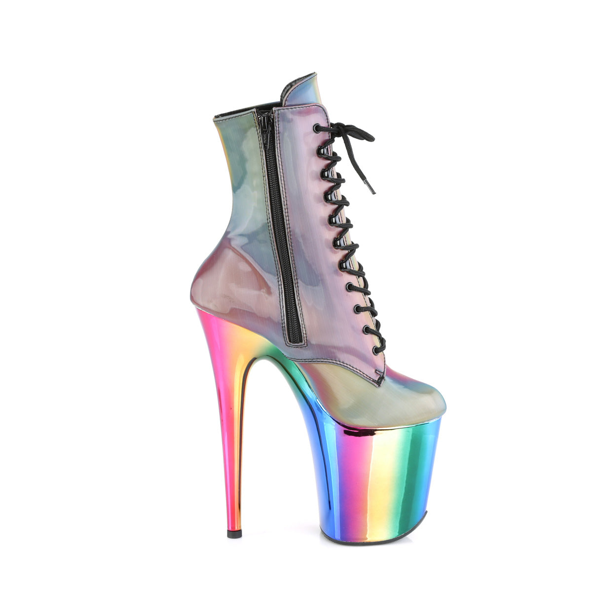 Pleaser Bottines pour femmes FLAMINGO-1020rc Rainbow Réfléchissant/Rainbow Chrome