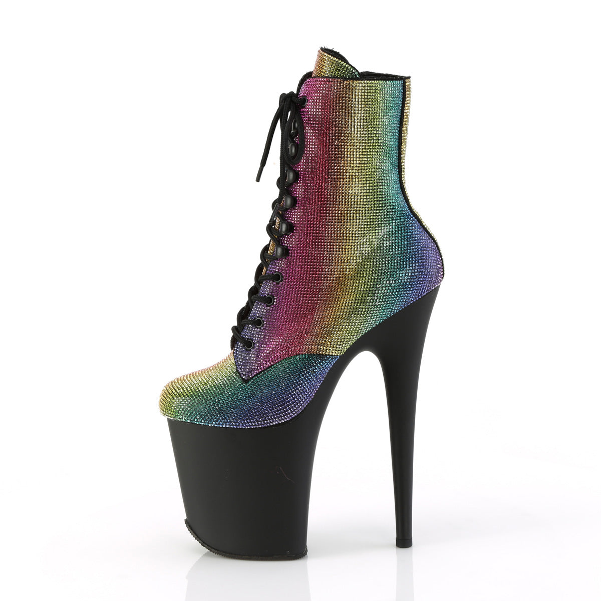 Pleaser Ankle Boots FLAMINGO-1020RS Rainbow RS/Blk Matte