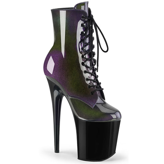 Pleaser Bottines pour femmes FLAMINGO-1020shg violet-Olive/ Blk