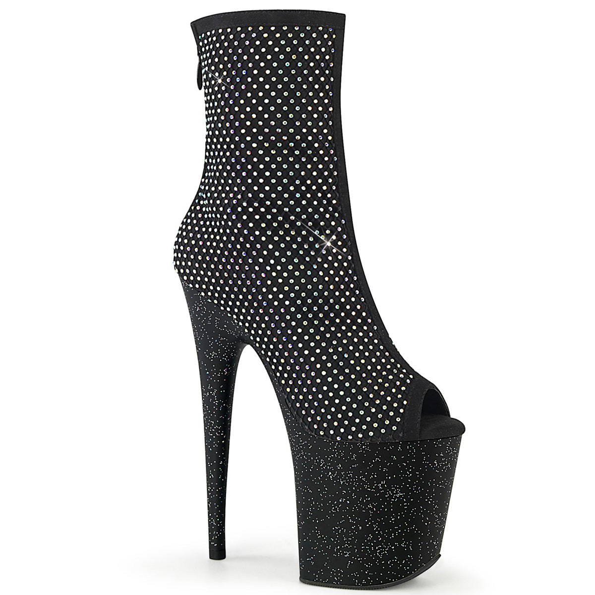 Pleaser Ankle Boots FLAMINGO-1031GM Blk Fabric-RS Mesh/Blk Matte