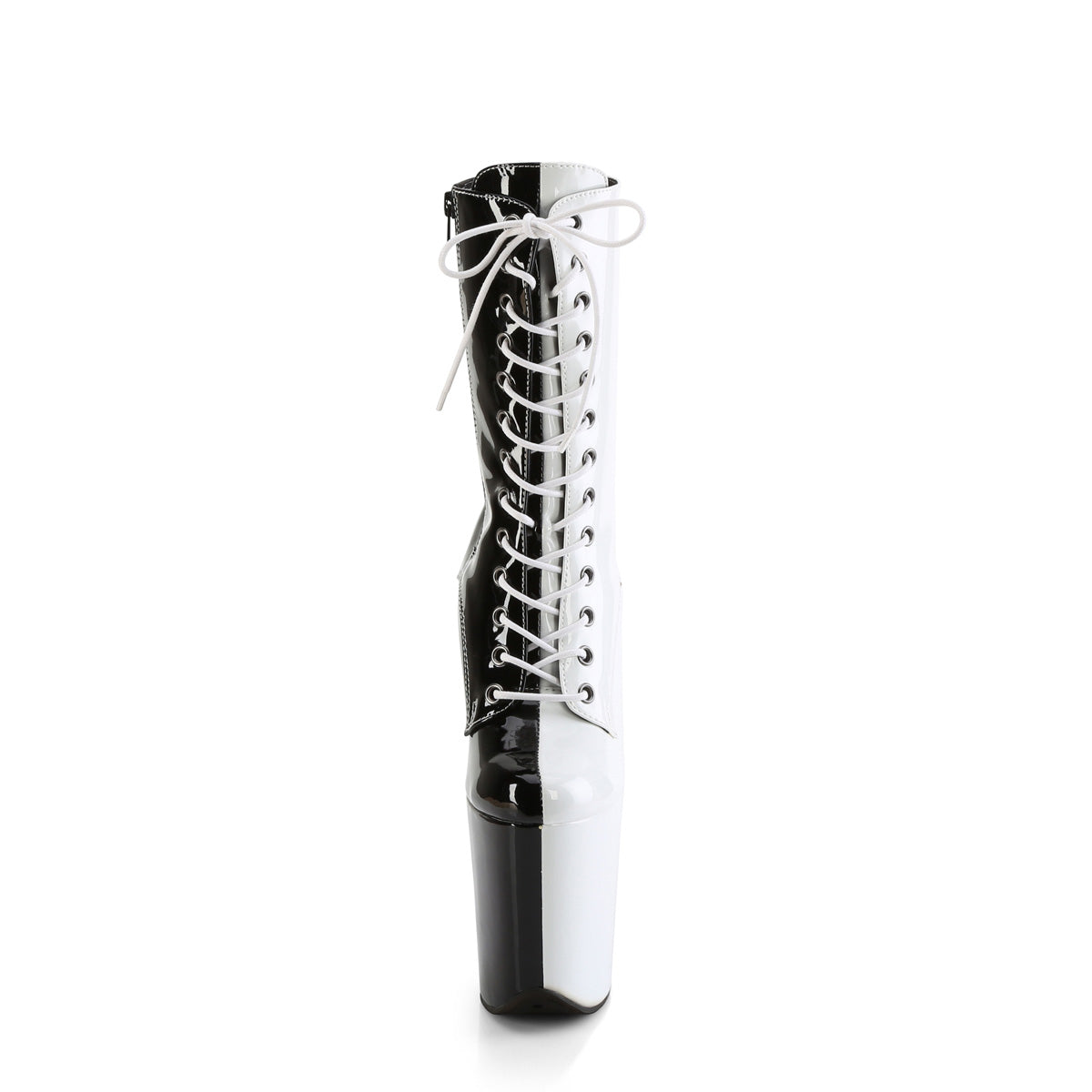 Pleaser FLAMINGO-1040TT Blk-Wht Pat/Blk-Wht