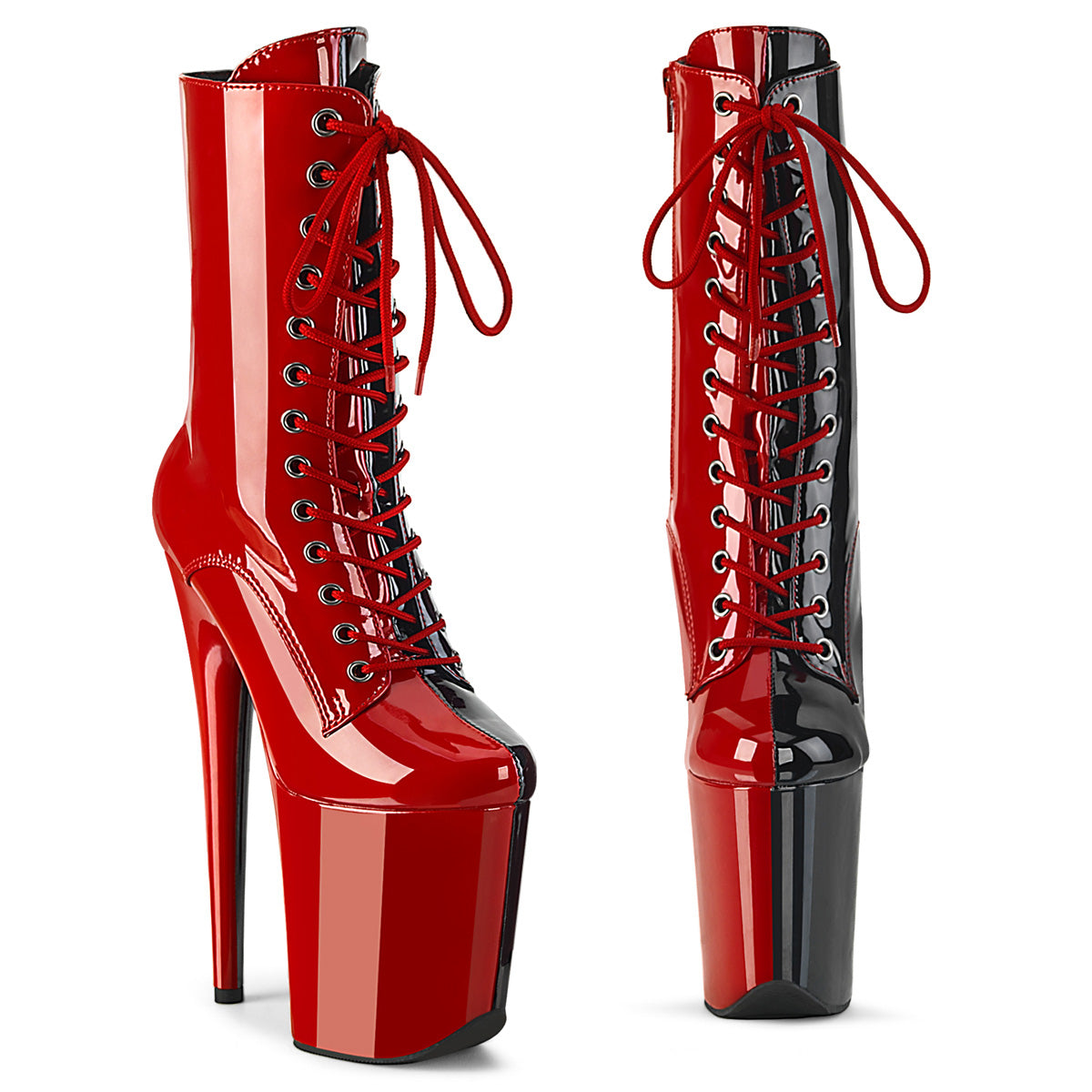 Pleaser FLAMINGO-1040TT Red-Blk Pat / Red-Blk