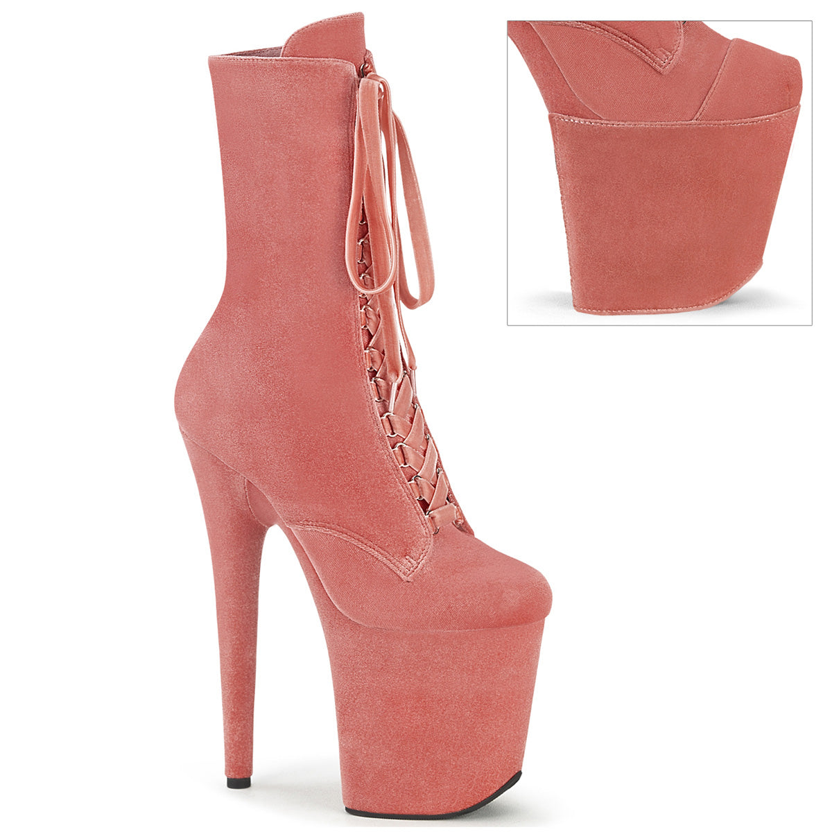 Pleaser FLAMINGO-1045VEL Dusty Pink Velvet/M