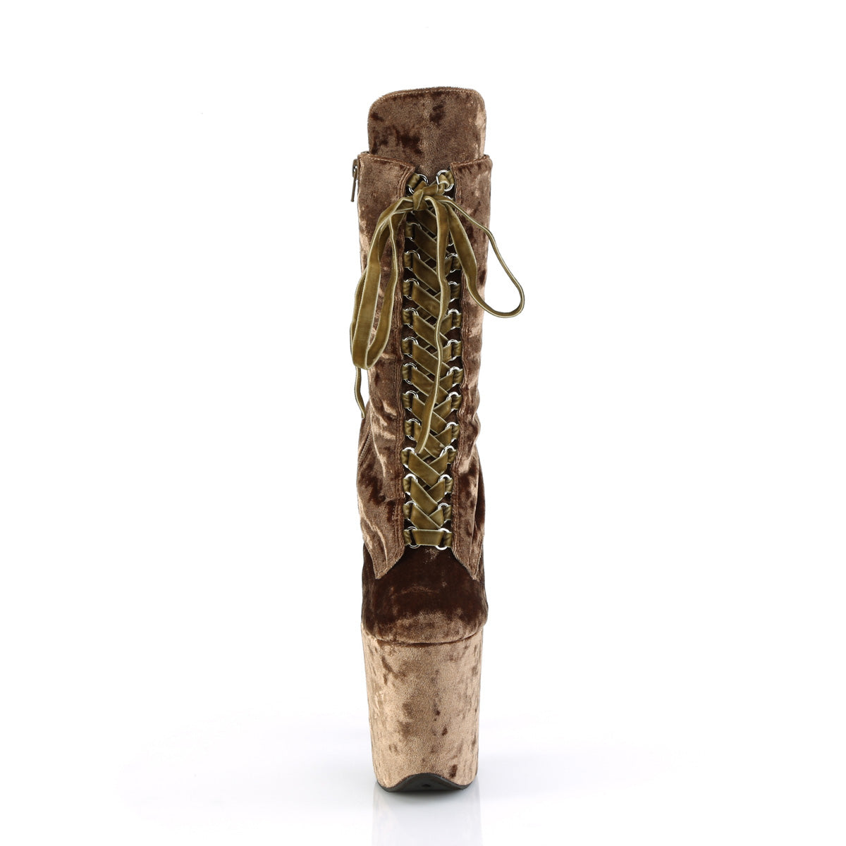 Pleaser Ankle Boots FLAMINGO-1045VEL Khaki Velvet/Khaki Velvet