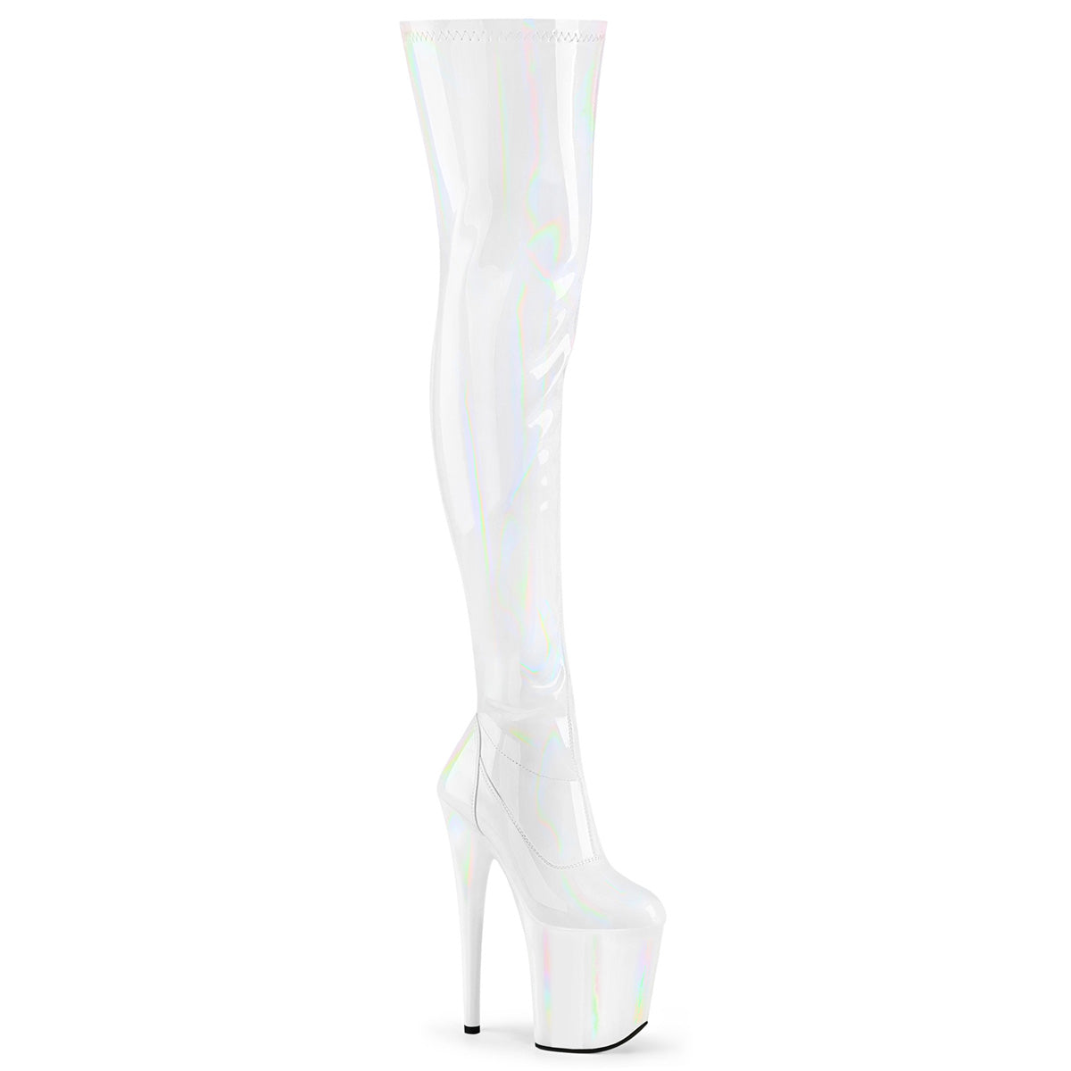 Pleaser FLAMINGO-3000Hwr Wht Str. Holo / wht holo