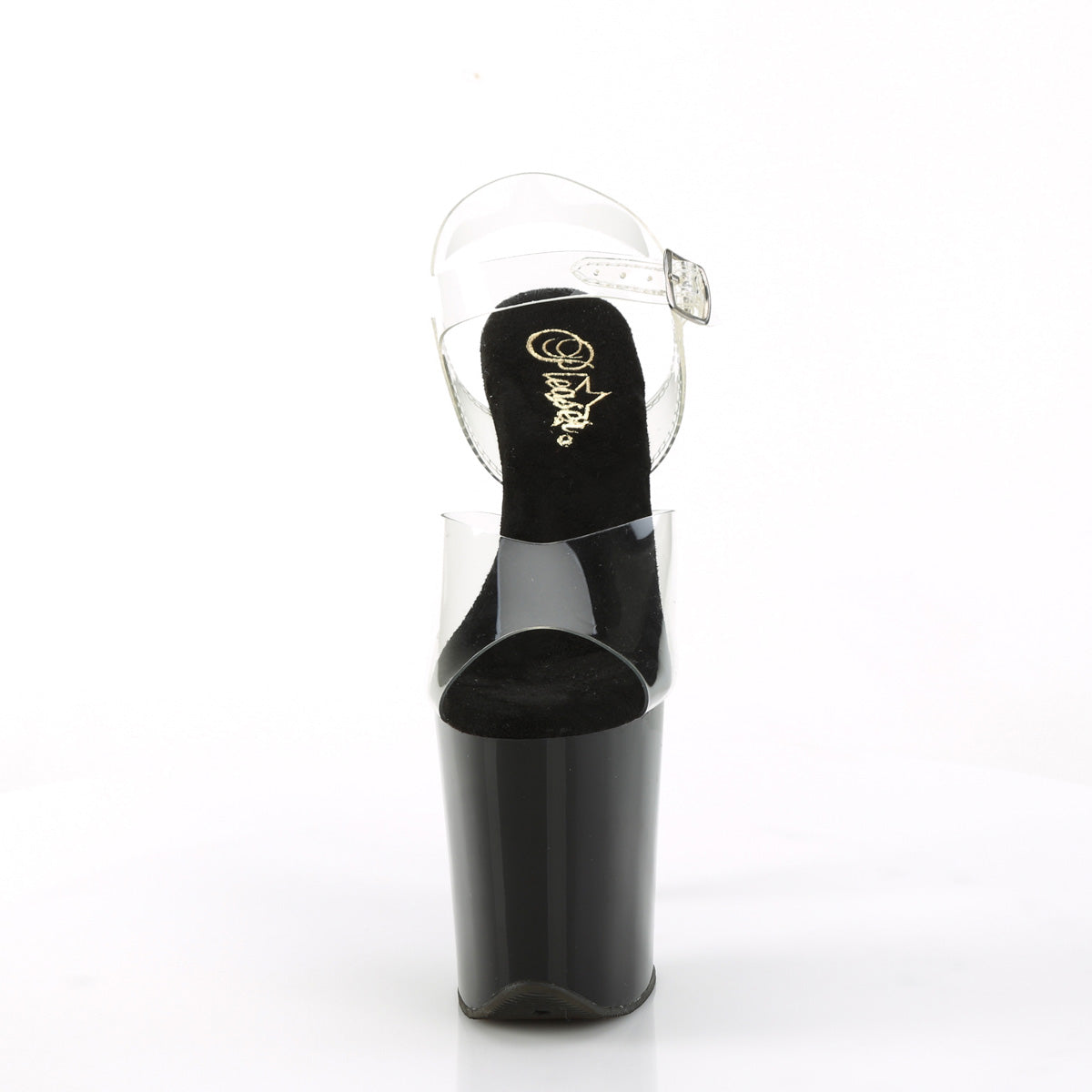 Pleaser Des sandales FLAMINGO-808CRS-2 CLR / BLK-SLV RS