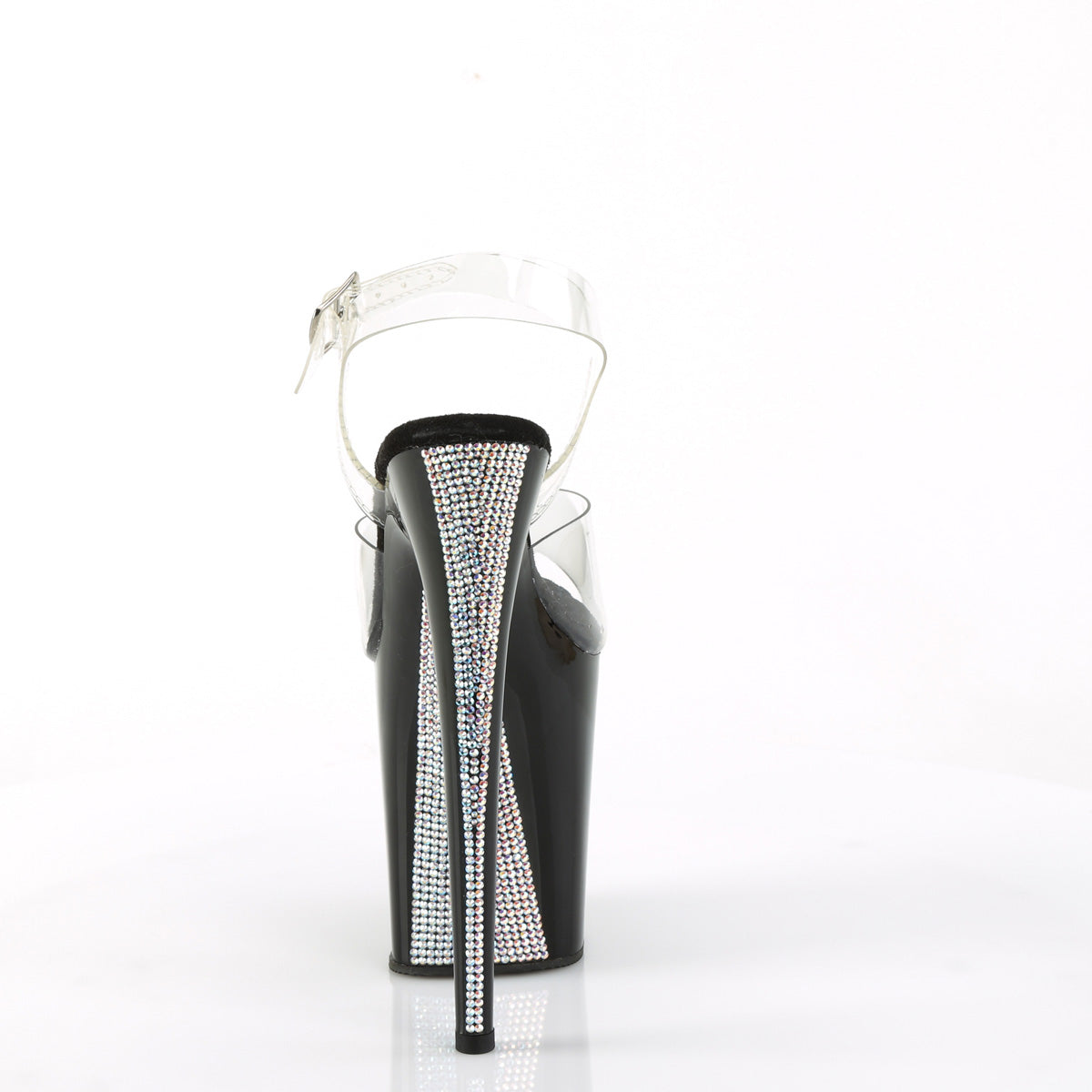 Pleaser Des sandales FLAMINGO-808CRS-2 CLR / BLK-SLV RS