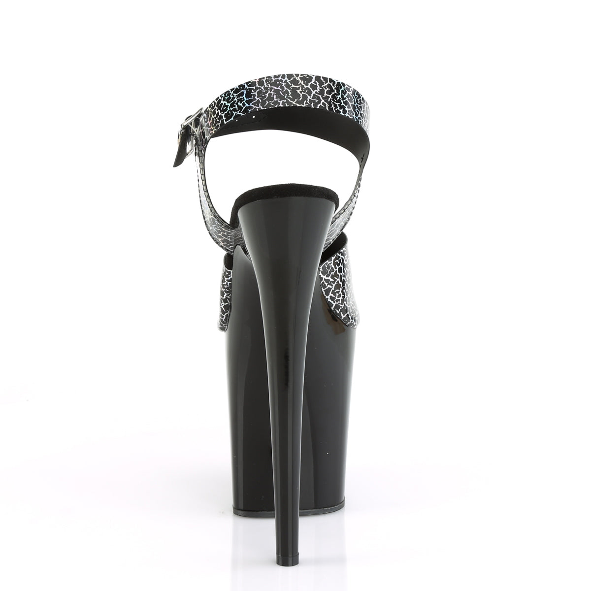 Pleaser Sandales pour femmes FLAMINGO-808n-ck blk biscuit hologramme tpu / blk
