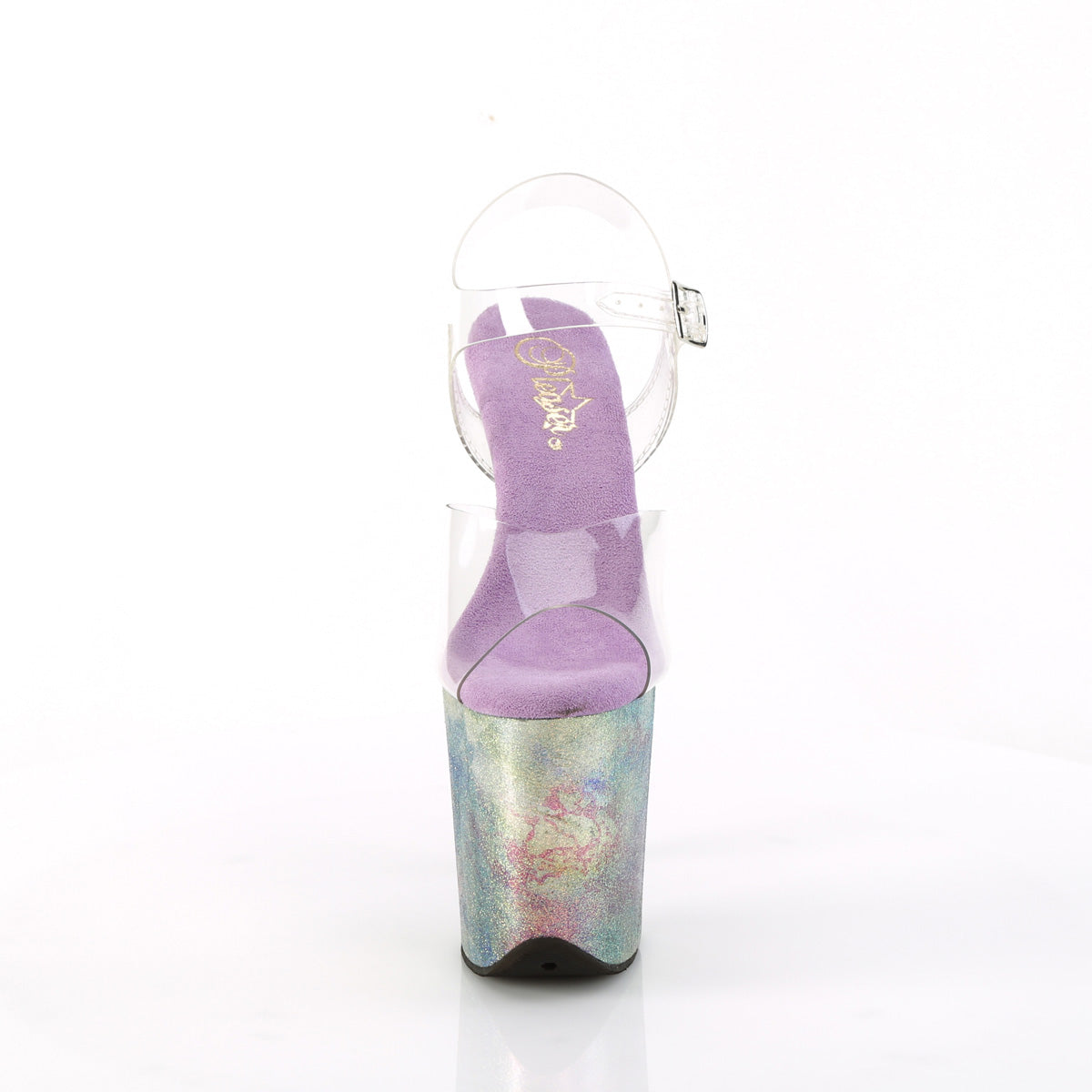 Pleaser Women's Platform Shoes FLAMINGO-808NEB Clr/Lavender Multi Metallic