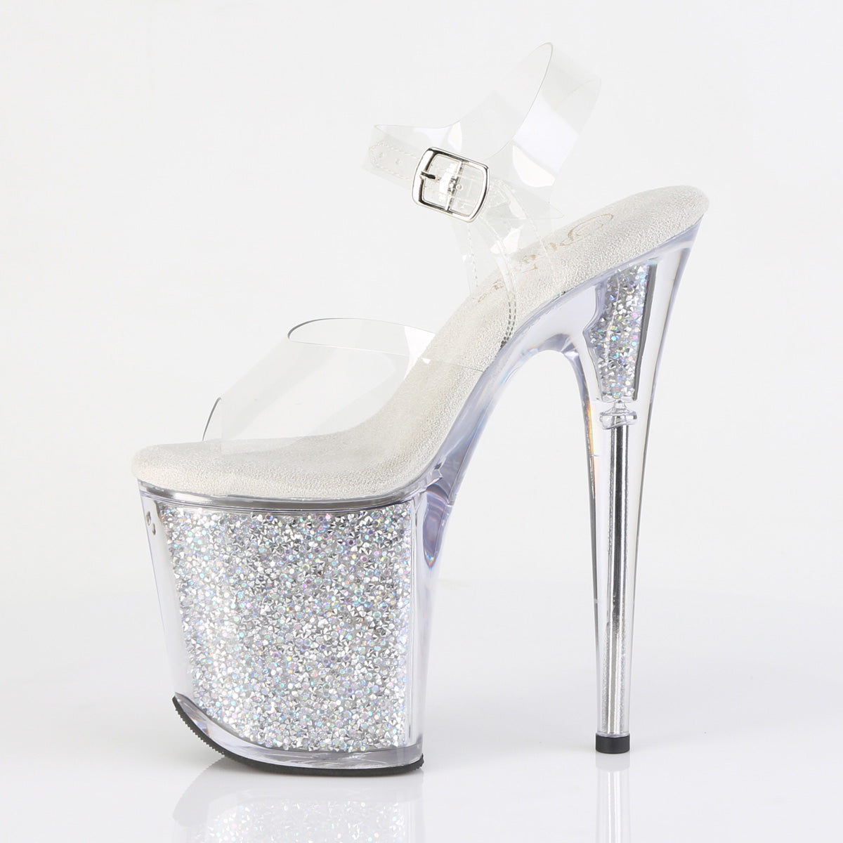 Pleaser Women's Platform Shoes FLAMINGO-808RSI Clr/Clr-Slv AB RS