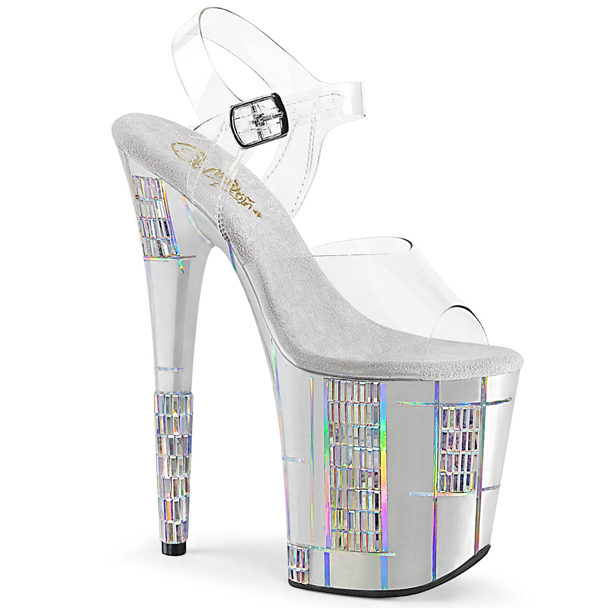 Pleaser Sandales pour femmes FLAMINGO-808Shape-2 CLR / SLV