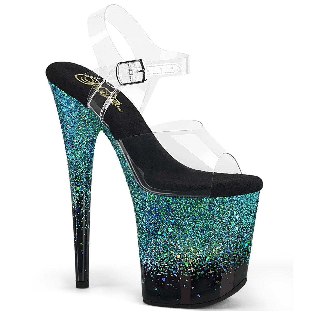 Pleaser FLAMINGO-808SS CLR / BLK-TURQUISE MULTITH