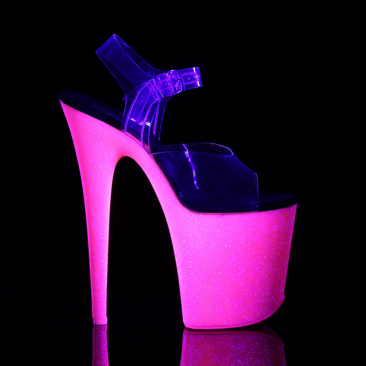 Pleaser Sandales pour femmes FLAMINGO-808uvg CLR / néon H. paillettes roses