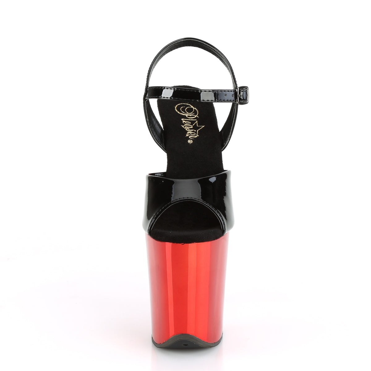 Pleaser Sandales pour femmes FLAMINGO-809 blk pat / rouge chrome