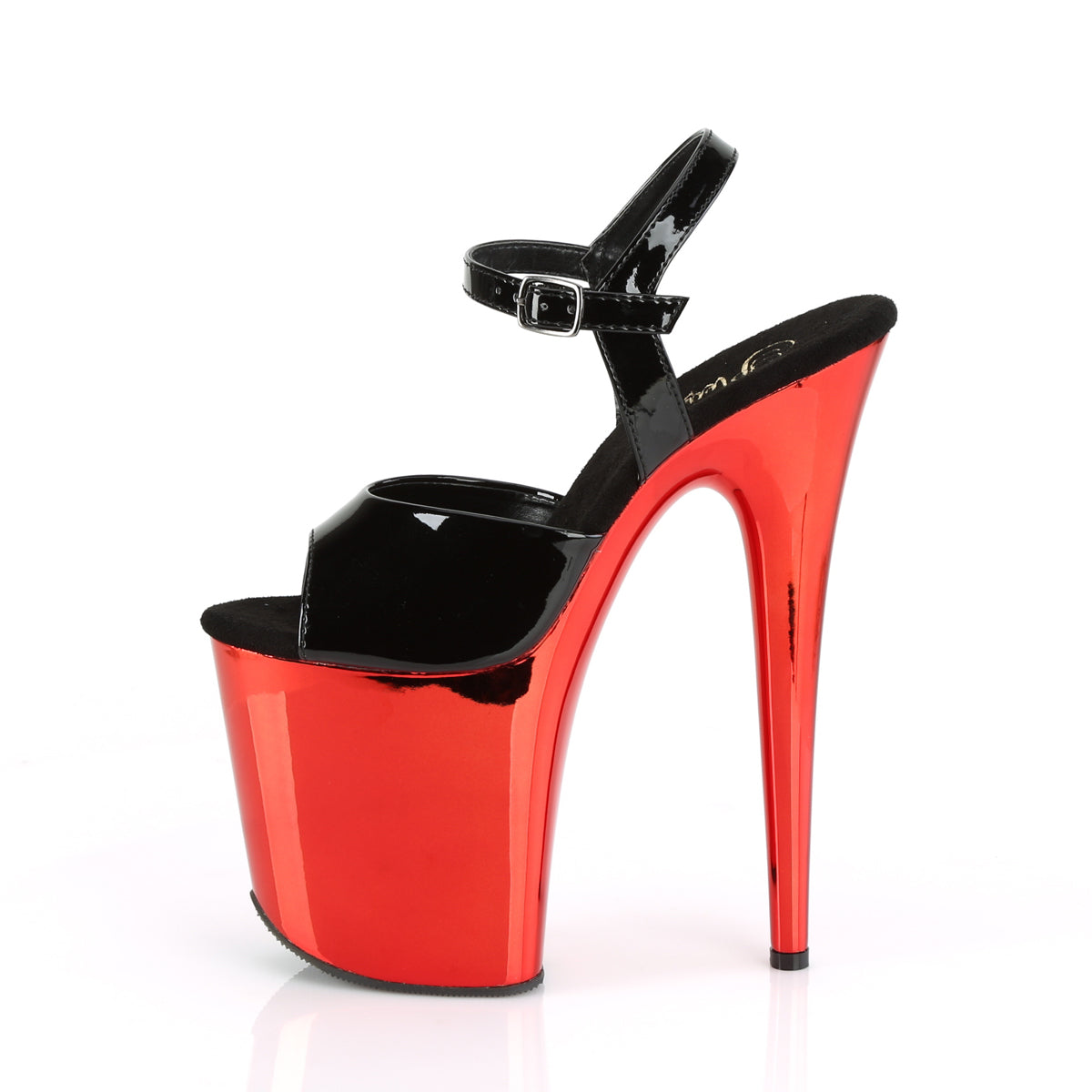 Pleaser Sandales pour femmes FLAMINGO-809 blk pat / rouge chrome