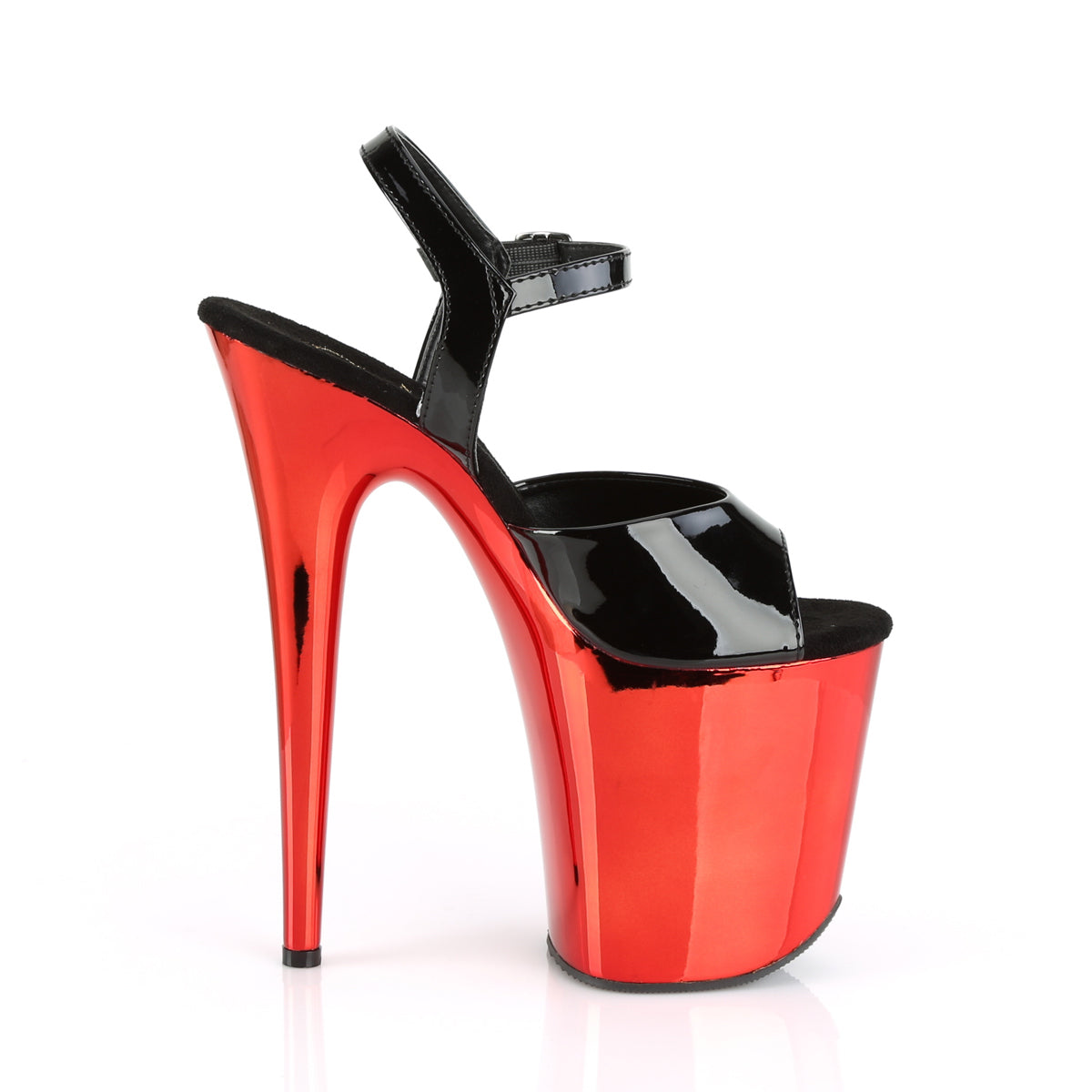 Pleaser Sandales pour femmes FLAMINGO-809 blk pat / rouge chrome