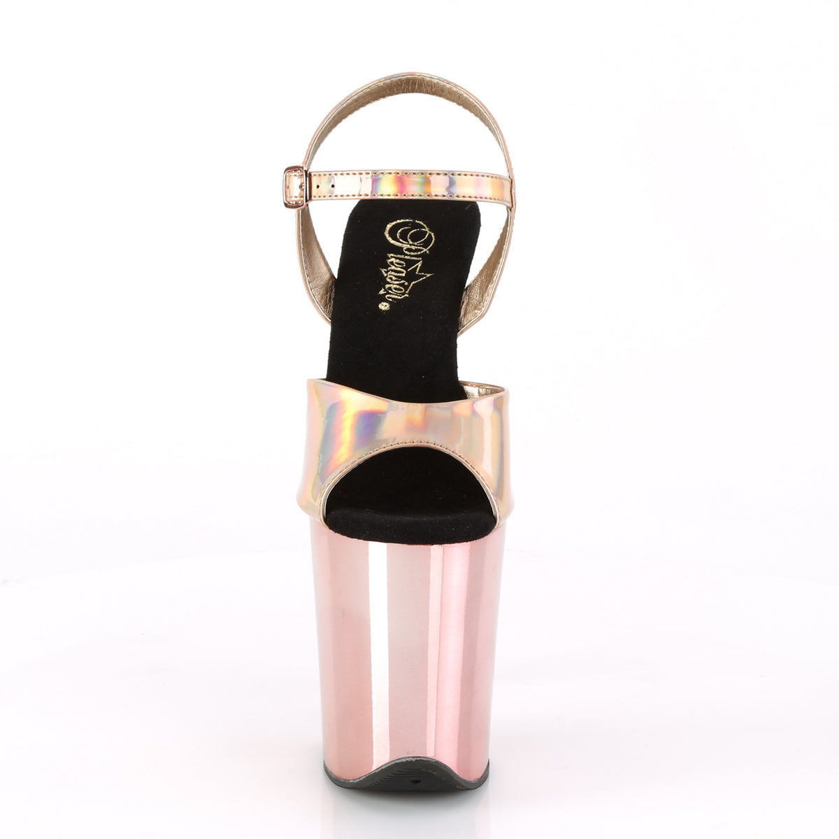 Pleaser Sandales pour femmes FLAMINGO-809HG Hologramme d'or rose / chrome or rose