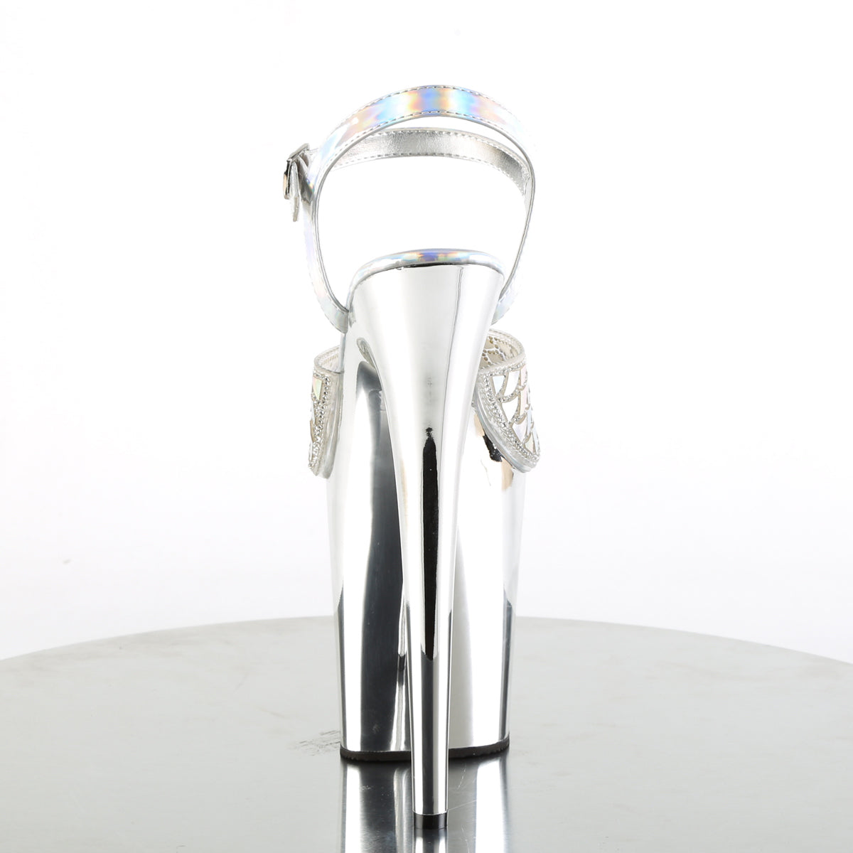 Pleaser Sandales pour femmes FLAMINGO-809mms SLV Hologramme / SLV Chrome