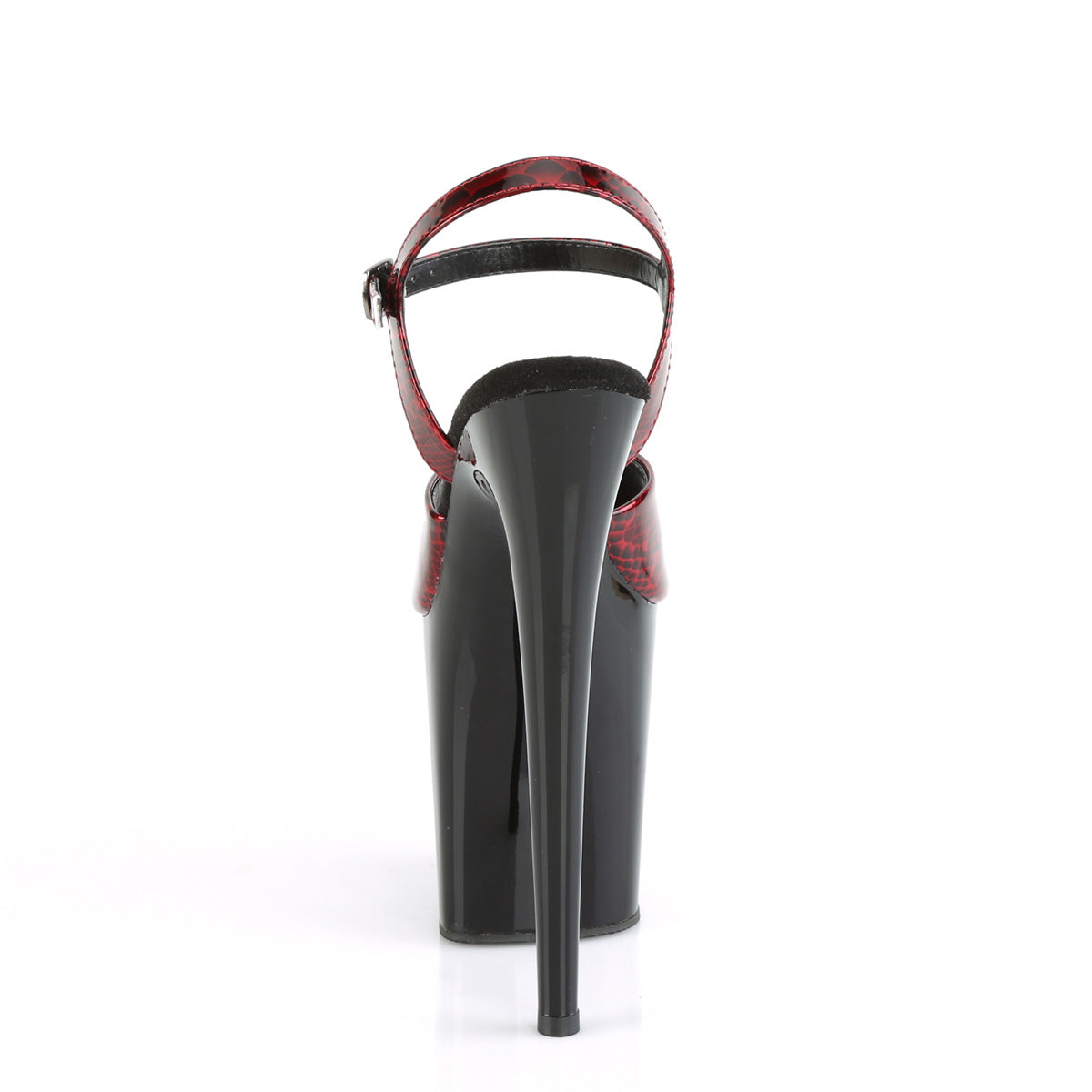 Pleaser Sandales pour femmes FLAMINGO-809SP print de serpent rouge PAT / BLK
