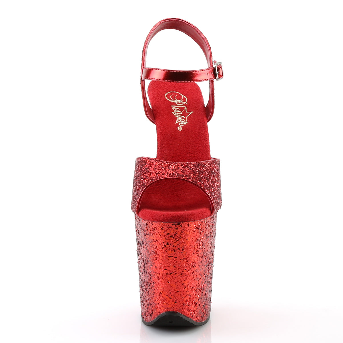 Pleaser Womens Sandals FLAMINGO-810LG Red Gltr/Red Gltr