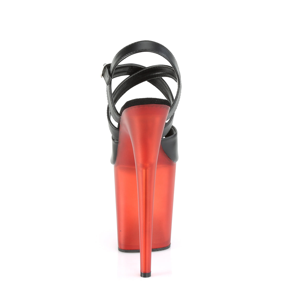 Pleaser Sandales pour femmes FLAMINGO-822t Blk Faux Cuir / Rouge givré