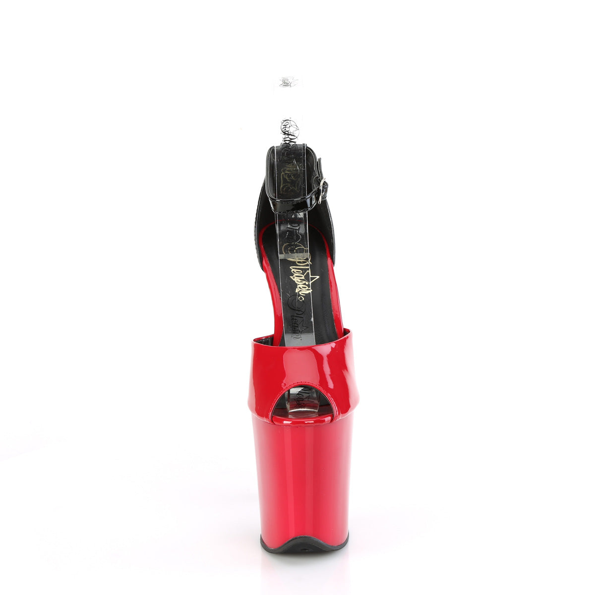 Pleaser FLAMINGO-868 Red-Blk Pat/Red-Blk