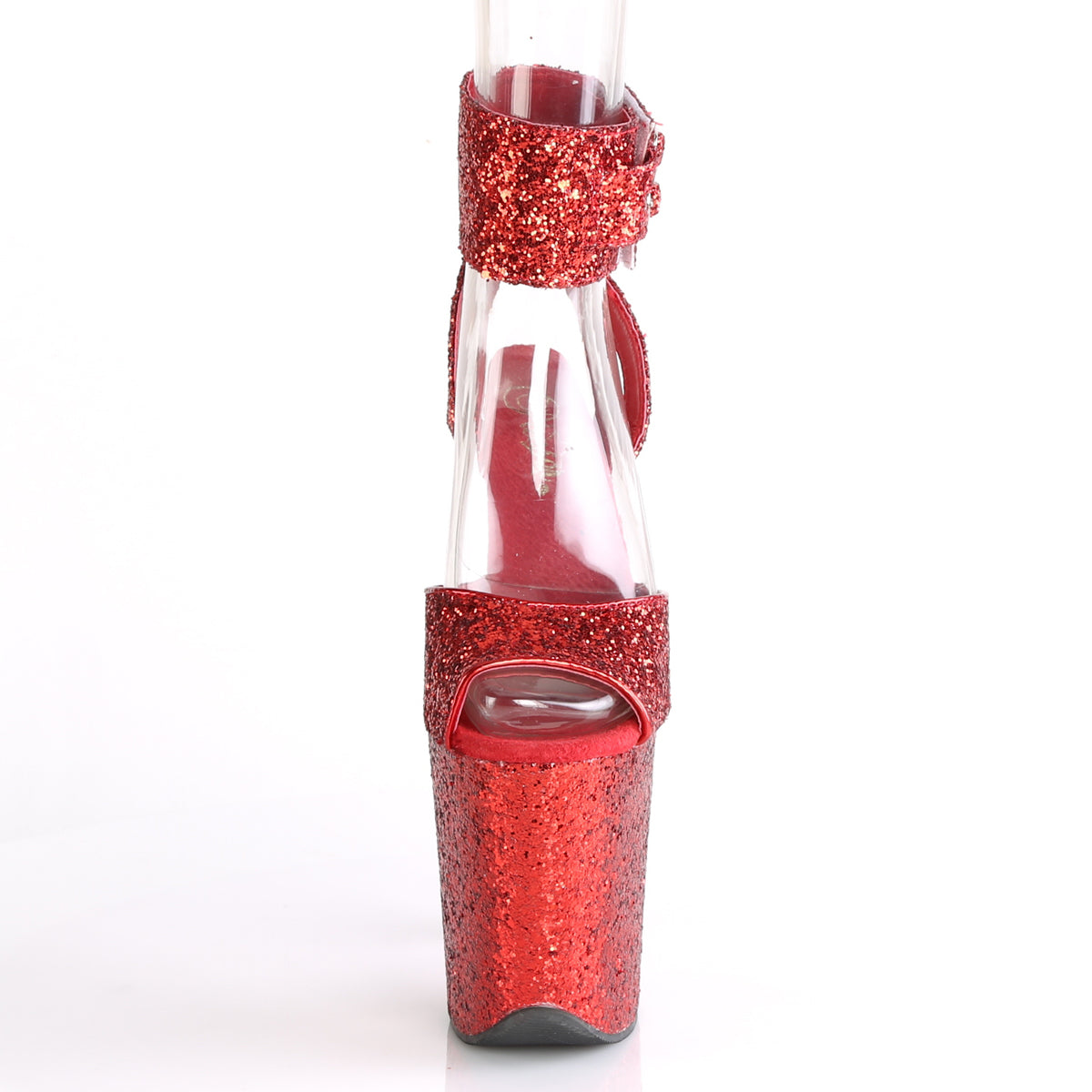 Pleaser Sandales pour femmes FLAMINGO-891LG Glitter rouge / Glitter rouge